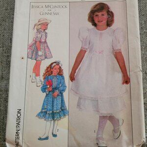 Vintage Simplicity 8771 Gunne Sax Dress Lace Ruffles Underskirt Girls Size 4